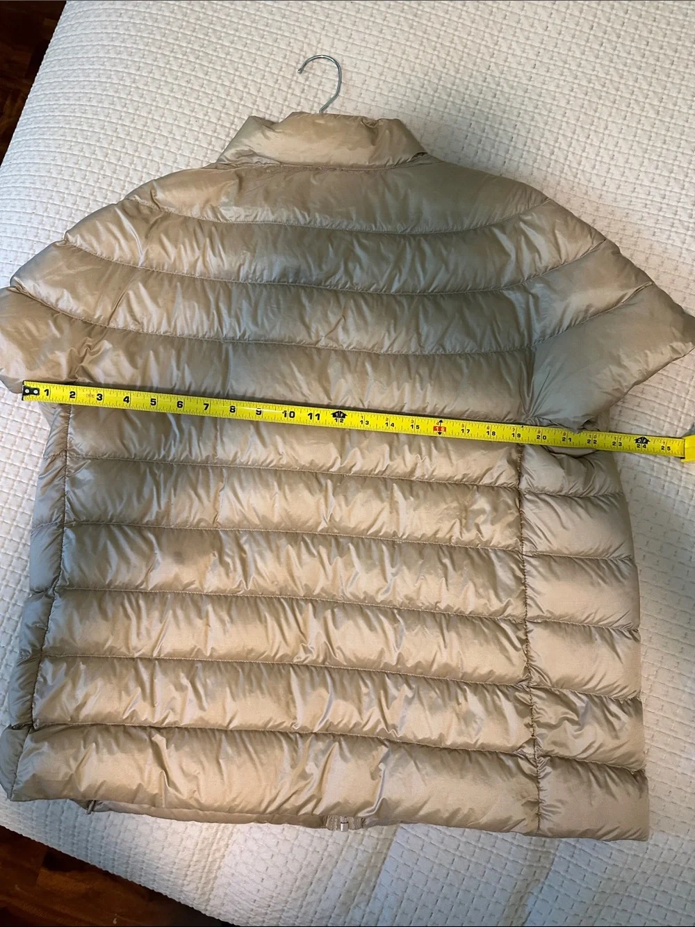 Martha Stewart Short Sleeve Puffer Vest in Light Taupe - Picture 7 of 8